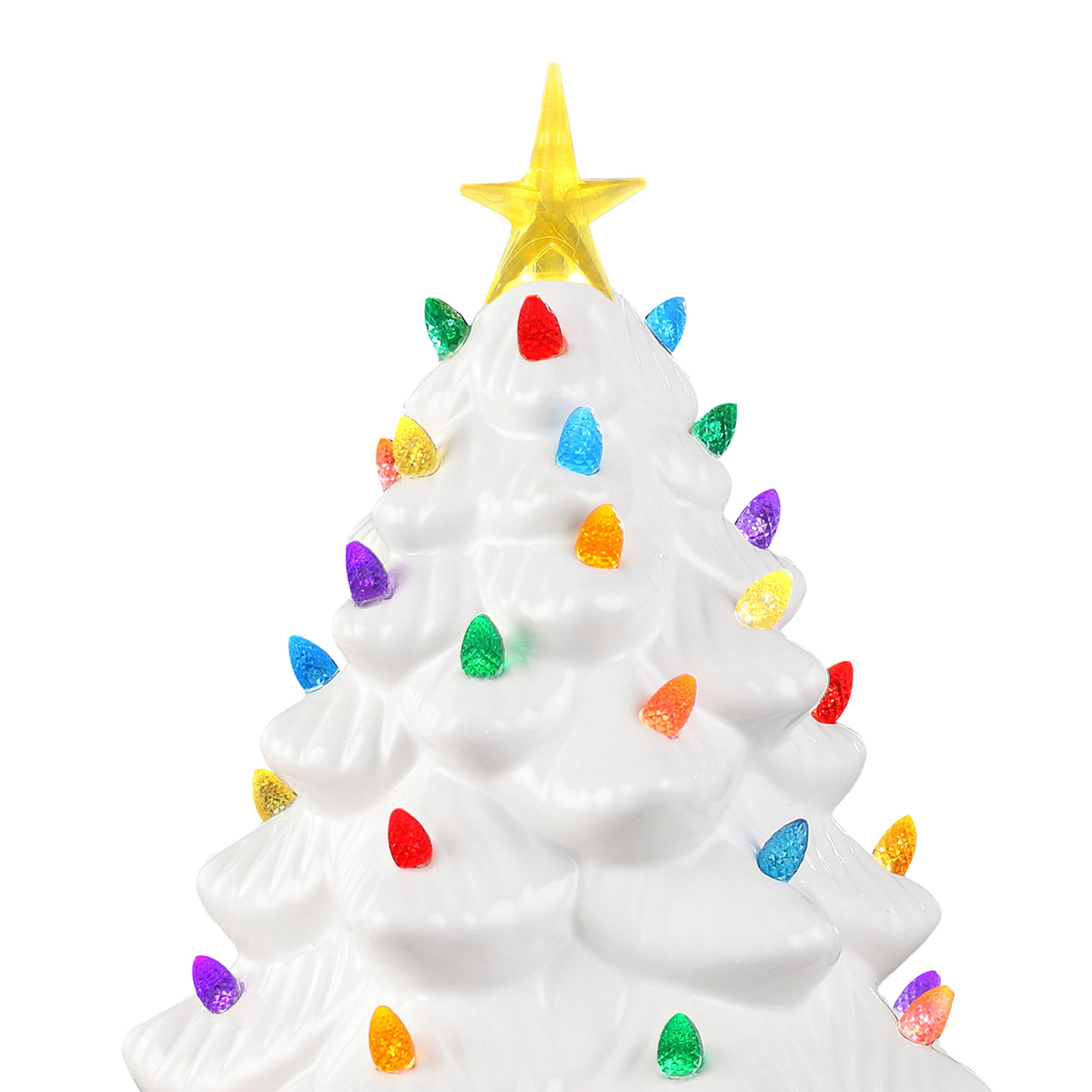14" Nostalgic Ceramic Tree - White, White