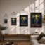 Golden Elephant Art Deco - Framed Print-607797846-607797847
