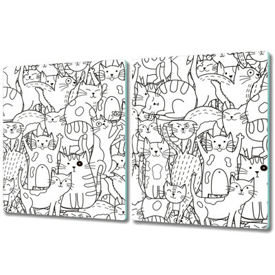 Sheley Chaotic Abstract Happy Cats Chopping Board