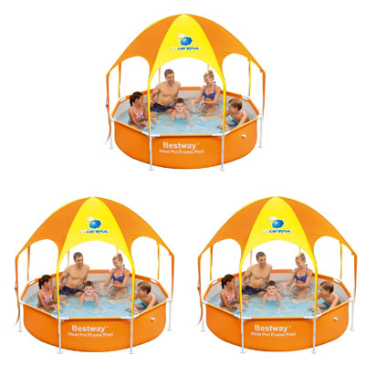 Plastic Round Kiddie Pool 20'' H x 96'' W x 96'' L
