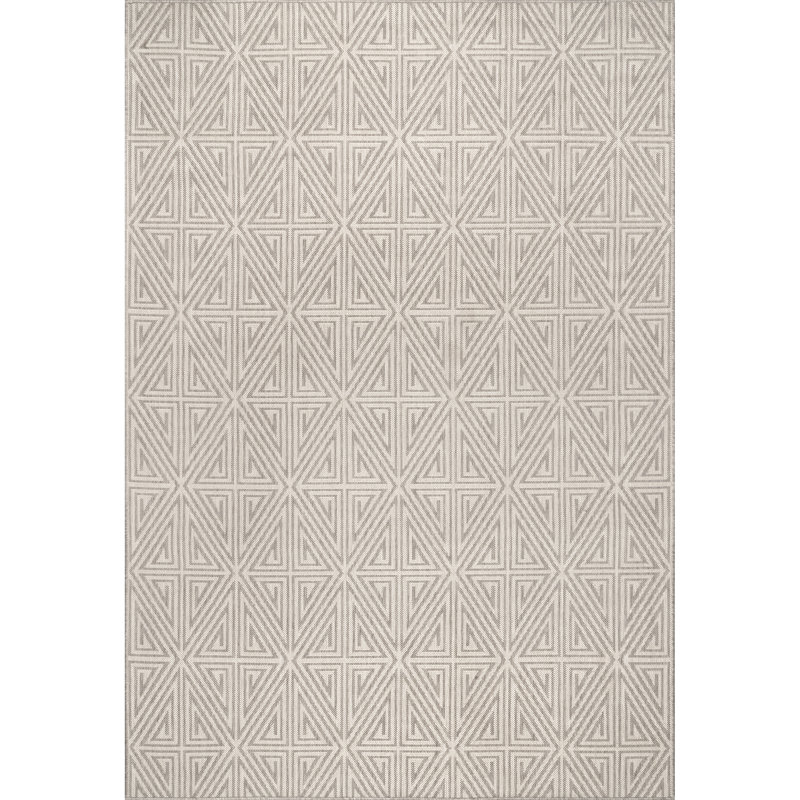 Tapis gris intérieur / extérieur Ifeyinwa, Rectangle 8 pi x 10 pi
