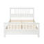  Lit plateforme en bois avec tête et pied de lit, double, blanc-1775311943