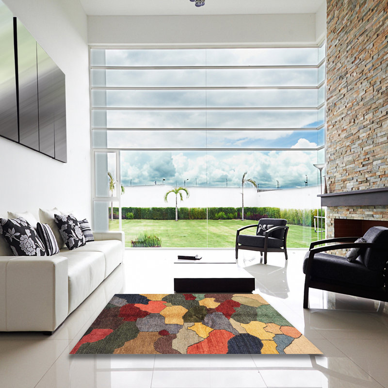 Abstract Indoor Rug, Square 5'