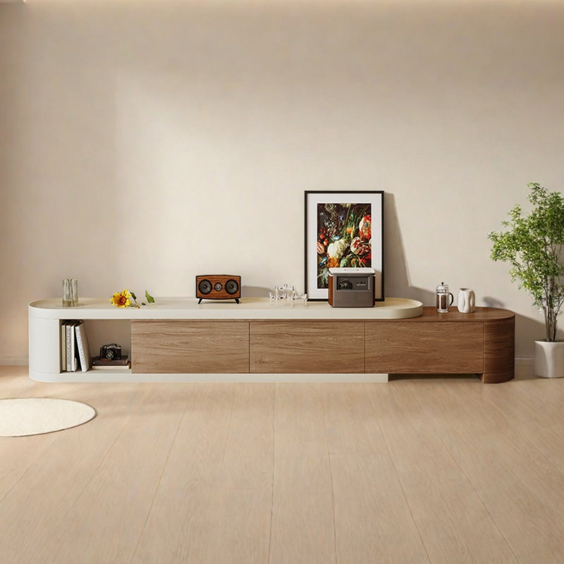 Meuble télé moderne en bois extensible