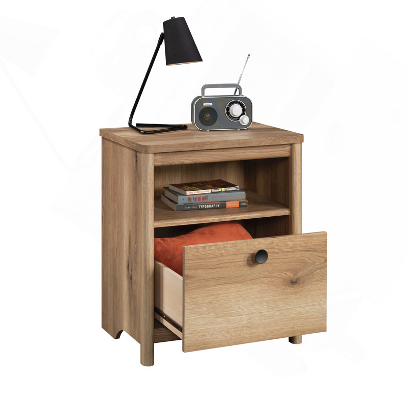 Table de chevet, finition brune
