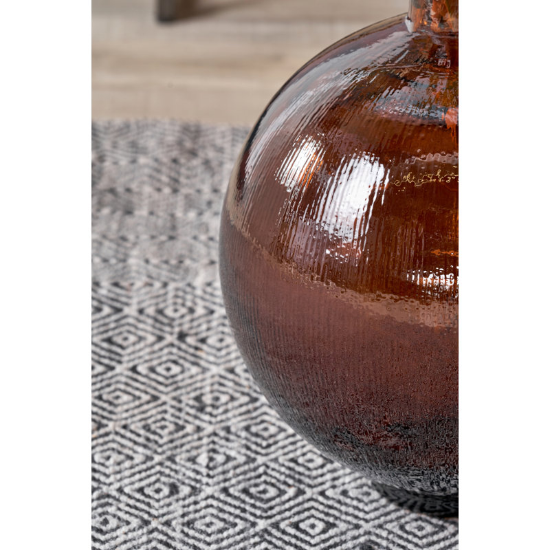 Round Recycled Glass Vase, Pecan Brown
