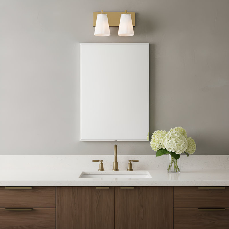 Meuble-lavabo moyen Upson de Génération Éclairage , H 7,75 po x l 12 po x P 6,25 po, Deux lumières, Laiton satiné