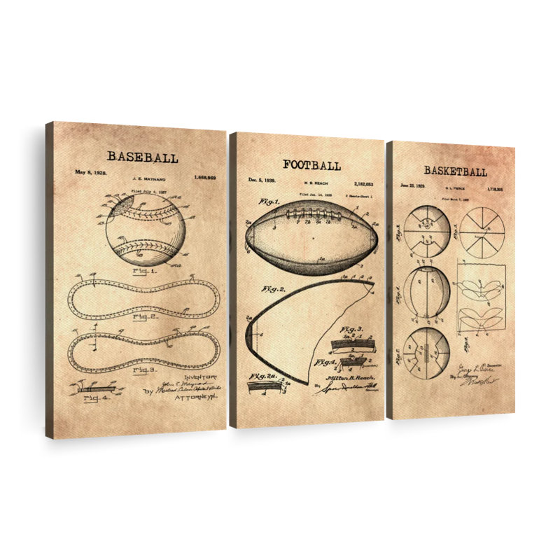 Team Sports Sports Balls Compilation 3 pièces, H 38 po x l 24 po x P 1,25 po
