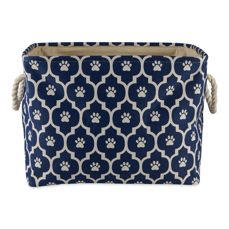 Panier en tissu Lattice Paw, H 12 po x l 16 po x P 10 po, Bleu nautique