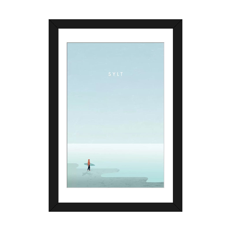 " Sylt " by Katinka Reinke, 24" H x 16" W x 1" D, Black Framed Fine Art Paper, White