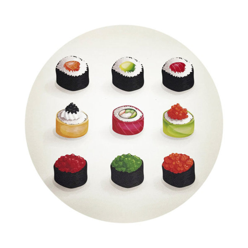 Sushi Zen Vegan Leather Round Coasters