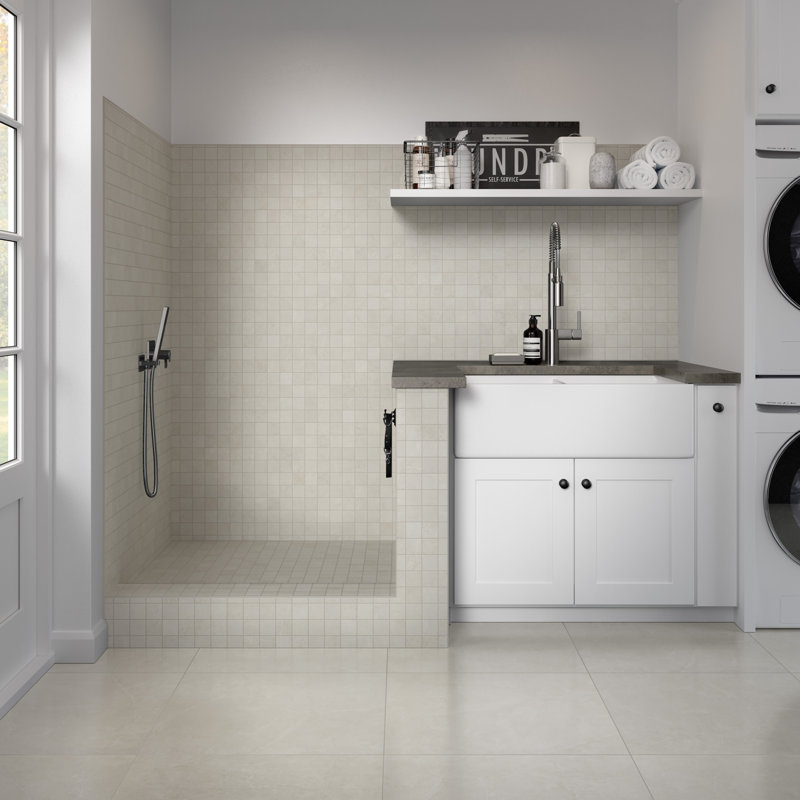 Sterlina II 12" x 12" Porcelain Solid Decorative Tile, Asphalt