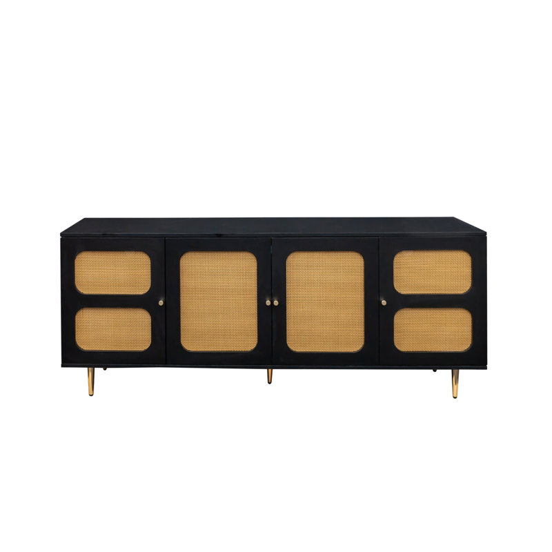 Honalee 70.87'' Rattan  4- Door Console Table,Sideboard,Credenza,Buffet Table with Adjustable Shelves