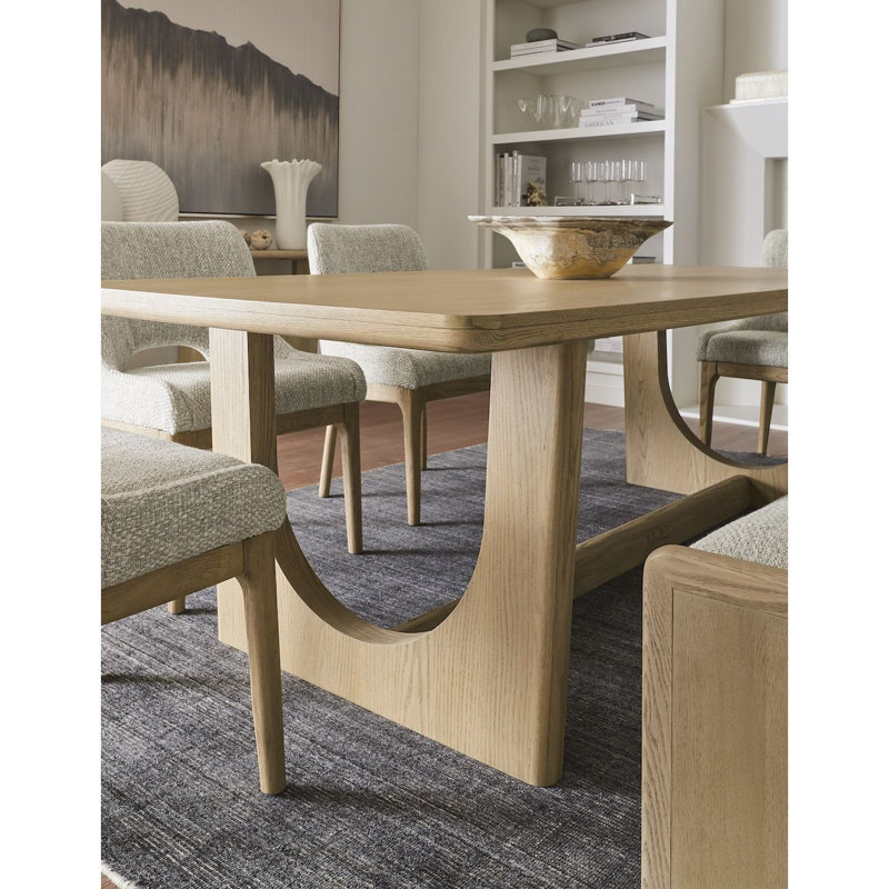 Stratos Wood 96" Dining Table in Raw Oak Finish with Clean Modern Design