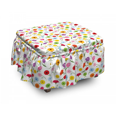 Housse pour repose-pieds posy of spring fleurs