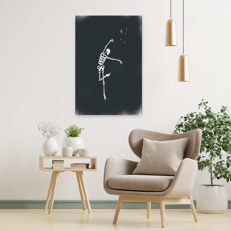 «Dancing Skeletons I», art contemporain abstrait, H 36 po x l 24 po