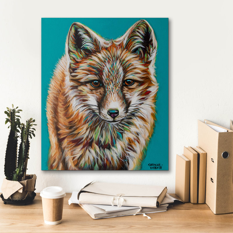 «Teal Fox» par Carolee Vitaletti, H 24 po x l 20 po x P 0,75 po