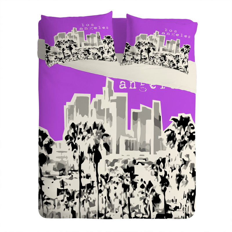 Taie d’oreiller los angeles Bird Ave, Mauve, Standard