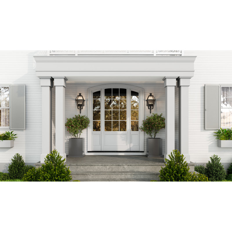 Mitcham Earth Black Outdoor Wall Lantern, 29.5" H x 13.5" W x 15.75" D, 4 Lights