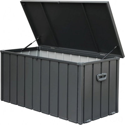 Coffre de rangement pour terrasse de 160 gallons imperméable, grand bac de rangement pour patio pour coussins extérieurs, coussins décoratifs, outils de jardin, verrouillable