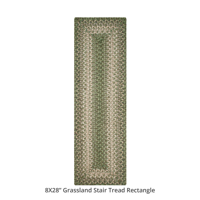 Tapis d'escalier tressé en jute Galento, Noir / Beige