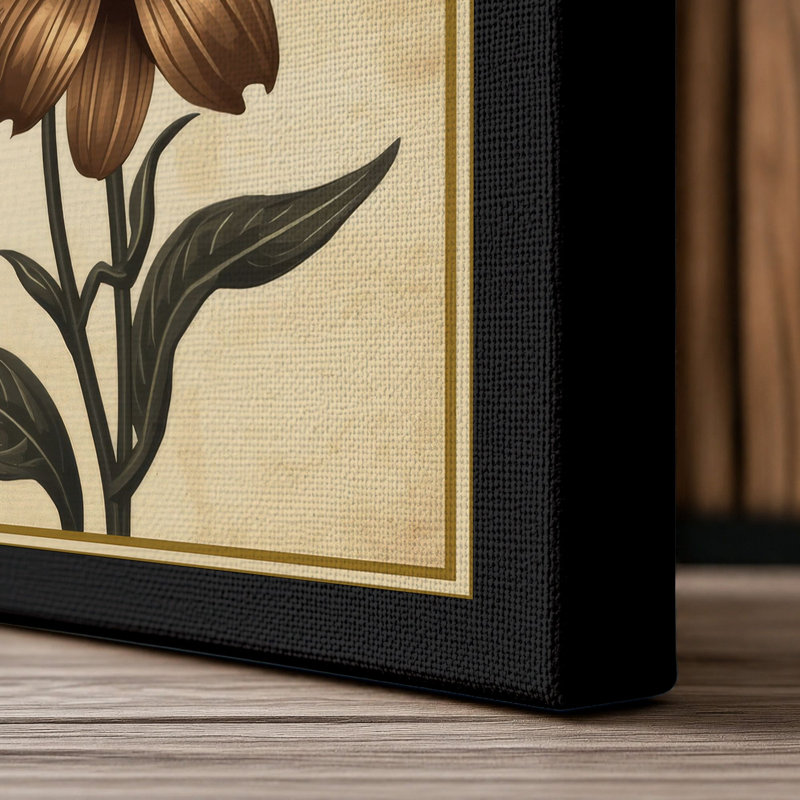 Three Daisy Studies Botanical - Wrapped Canvas, 18x12 - 45.7 x 30.5 cm, Black Border