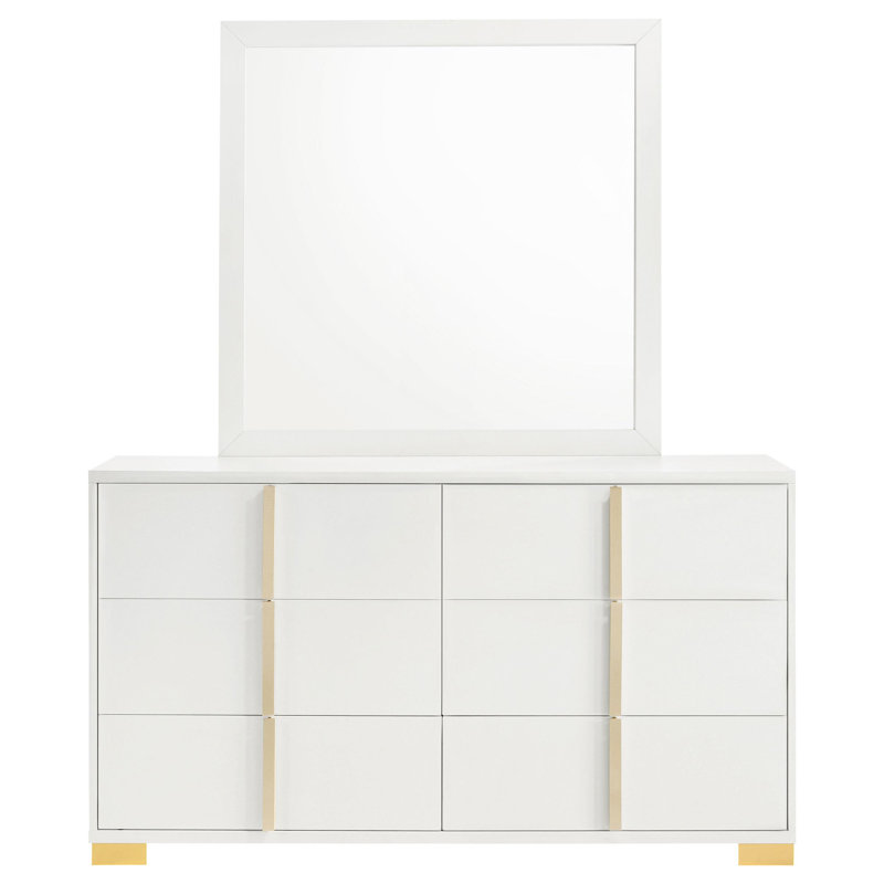 Commode et miroir Kehl, Blanc
