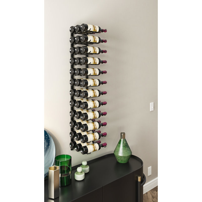 Klossett Single-Sided Floor to Ceiling Wine Rack Kit, 120"H x 13"W x 14.75"D, Brushed Nickel