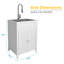 Évier à lessive portatif en acier inoxydable 23,6 po x l 19,7 po avec robinet
