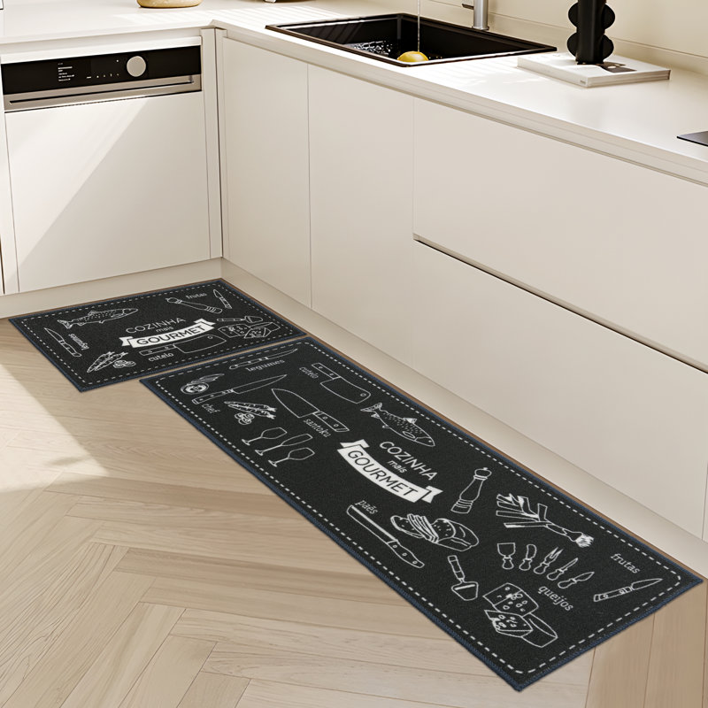Non-skid Printed Kitchen Mat (set Of 2)