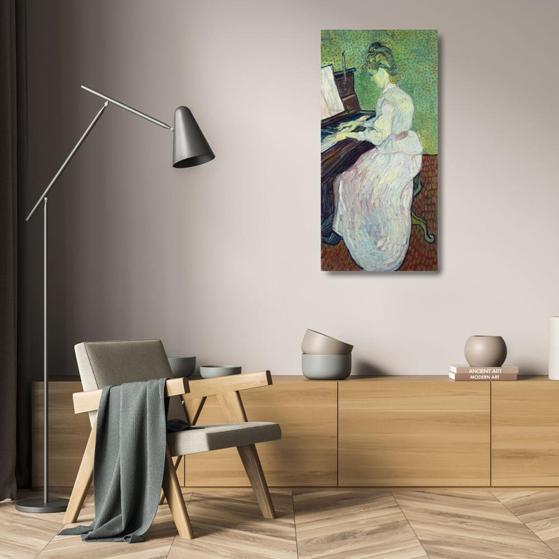 «Marguerite Gachet at the Piano» par Vincent Van Gogh - Art mural sur toile tendue avec châssis, H 24 po x l 17 po
