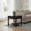 Table d'appoint en bois noir avec tiroirs