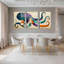 Tableau abstrait géométrique en toile tendue (paquet de 3)-922534800
