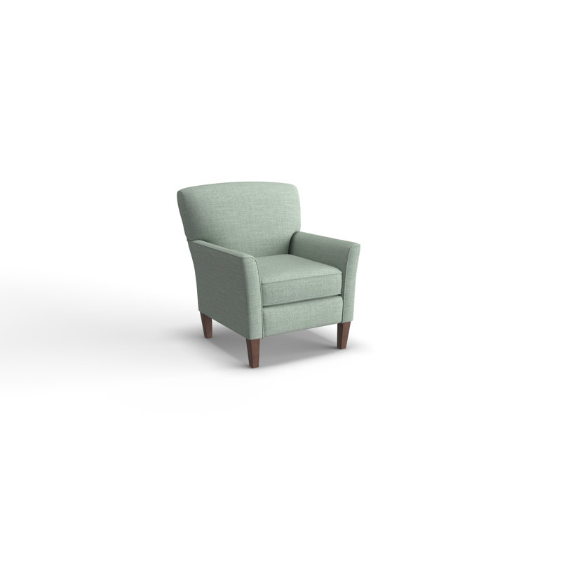 Fauteuil de 33 po de large Shirleyann, Noyer foncé, Mélange de polyester bleu