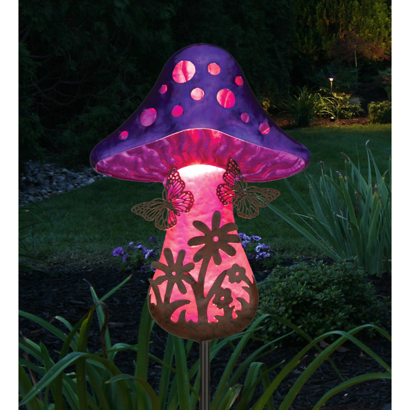 Piquet de jardin décoratif en métal et solaire avec lumières DEL Fantasy, Papillon