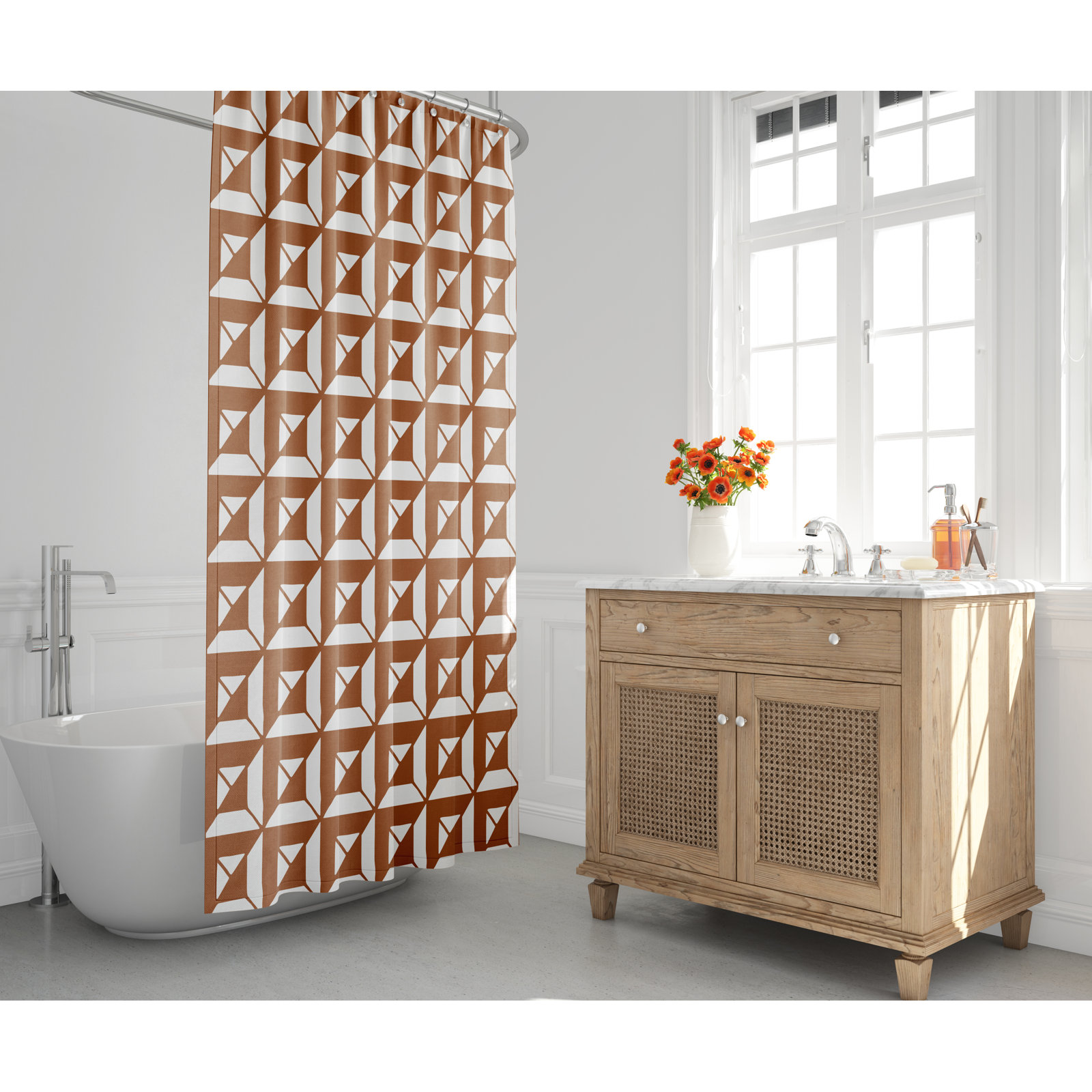 Polyester Shower Curtain, Burnt Orange