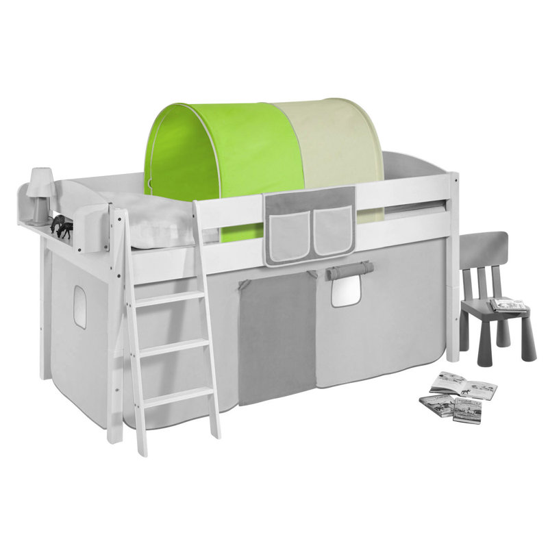 Dragons Mid Sleeper Bed, European Single (90 x 200 cm), Green