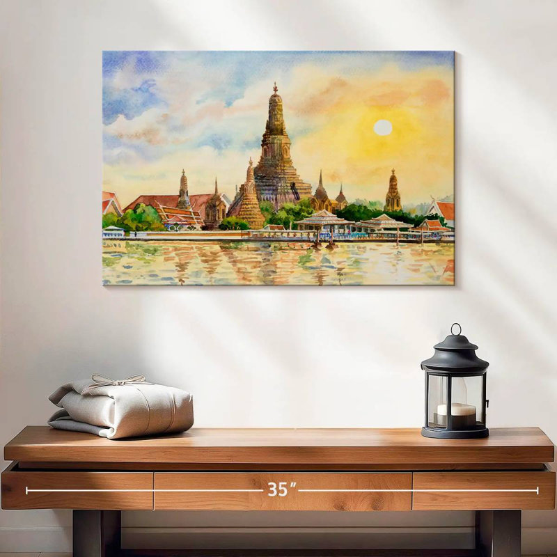Temple Kavia Wat Arun, H 16 po x l 24 po