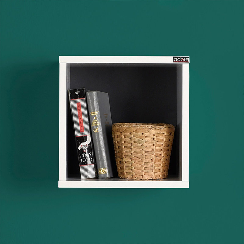 Modern Wall Shelf, Diamond & White, 13.0 x 13.0 x 7.5 inches | 100% Melamine Coated Particle Board, Thickness: 0.6 inches | Perfect for Home Décor & Storage, Stylish and Functional Design, Wall-Mounted