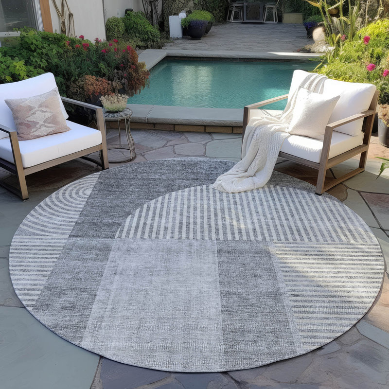 Tapis intérieur / extérieur Naadiya, Rond 8 pi