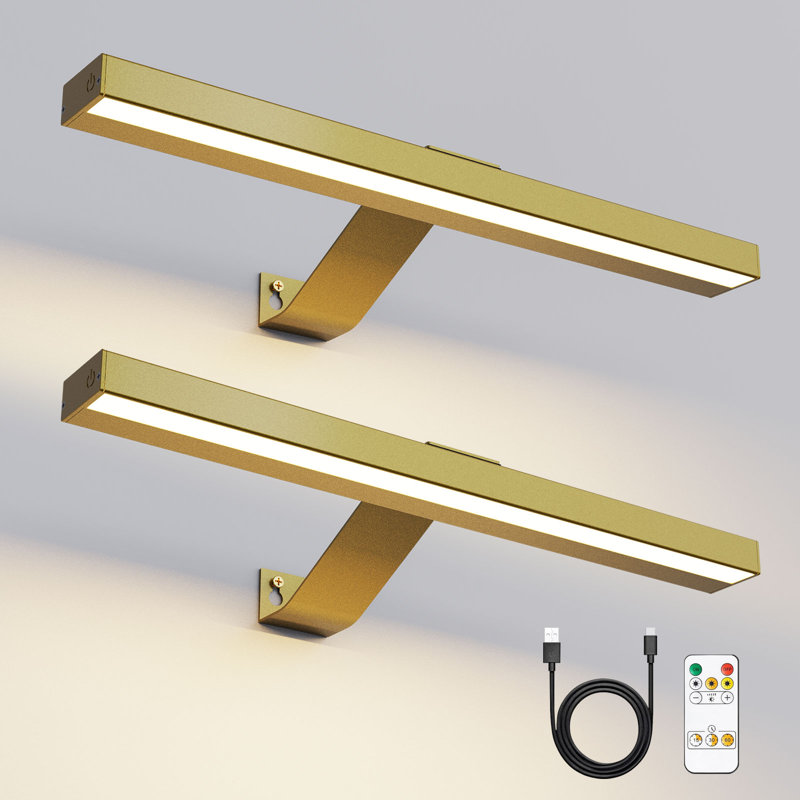 Tabita Dimmable LED Wall Mount Picture Light with Remote, Gold