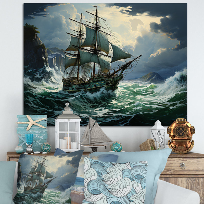 Pirate Sea Sovereigns I - Décoration murale pirate, Toile tendue, H 12 po x l 20 po