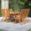 Ensemble de salle à manger de jardin en bois massif 7 pièces vidaXL 120-170 cm-319132615-283414764-283414765