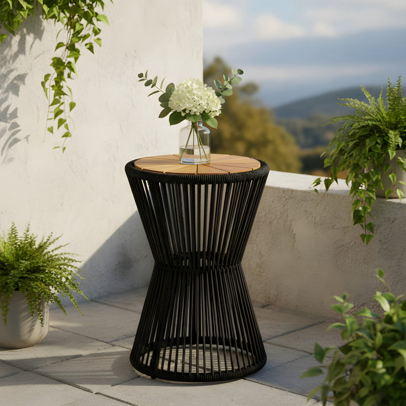 Table d'appoint d'extérieur, Noir