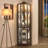Lighted Glass Corner Display Cabinet With Adjustable Shelves And Built-In LED Lighting For Elegant Home Showcase.-122751239