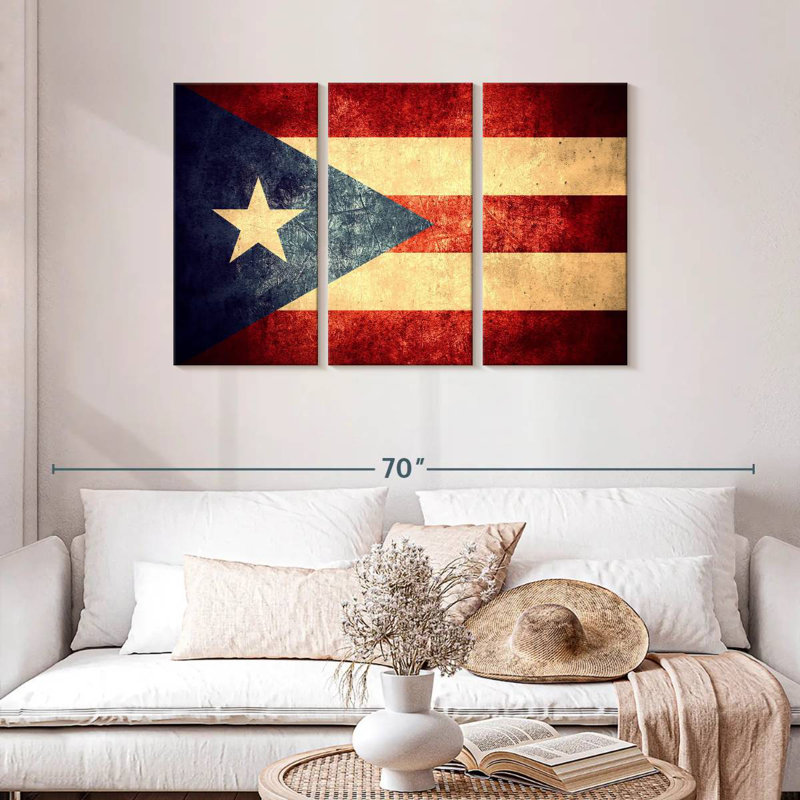 Borges Old Puerto Rican Flag, 28" H x 45" W