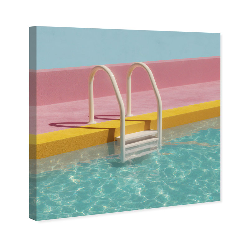 Poolside Symmetry I Print by Oliver Gal, 12"H x 12"W, Gallery Wrapped