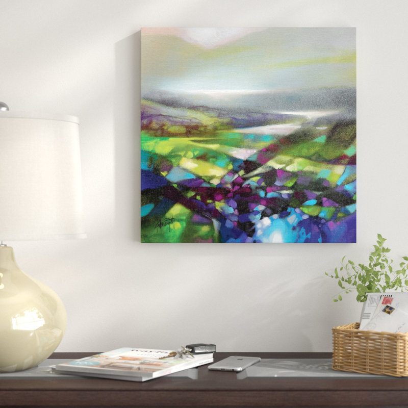 « displacement verts », reproduction sur toile, H 12 po x l 12 po x P 1,5 po, Pas de tapis, Toile tendue