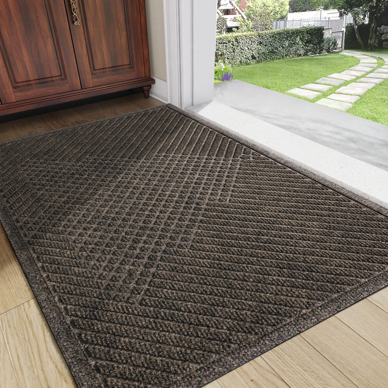 Paillasson Tashayla, L 17 po x L 30 po, Gris foncé