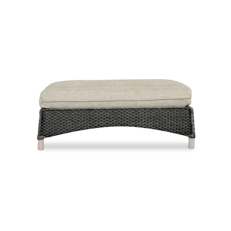 Mandalay Outdoor Ottoman, Beach Natural, Hickory